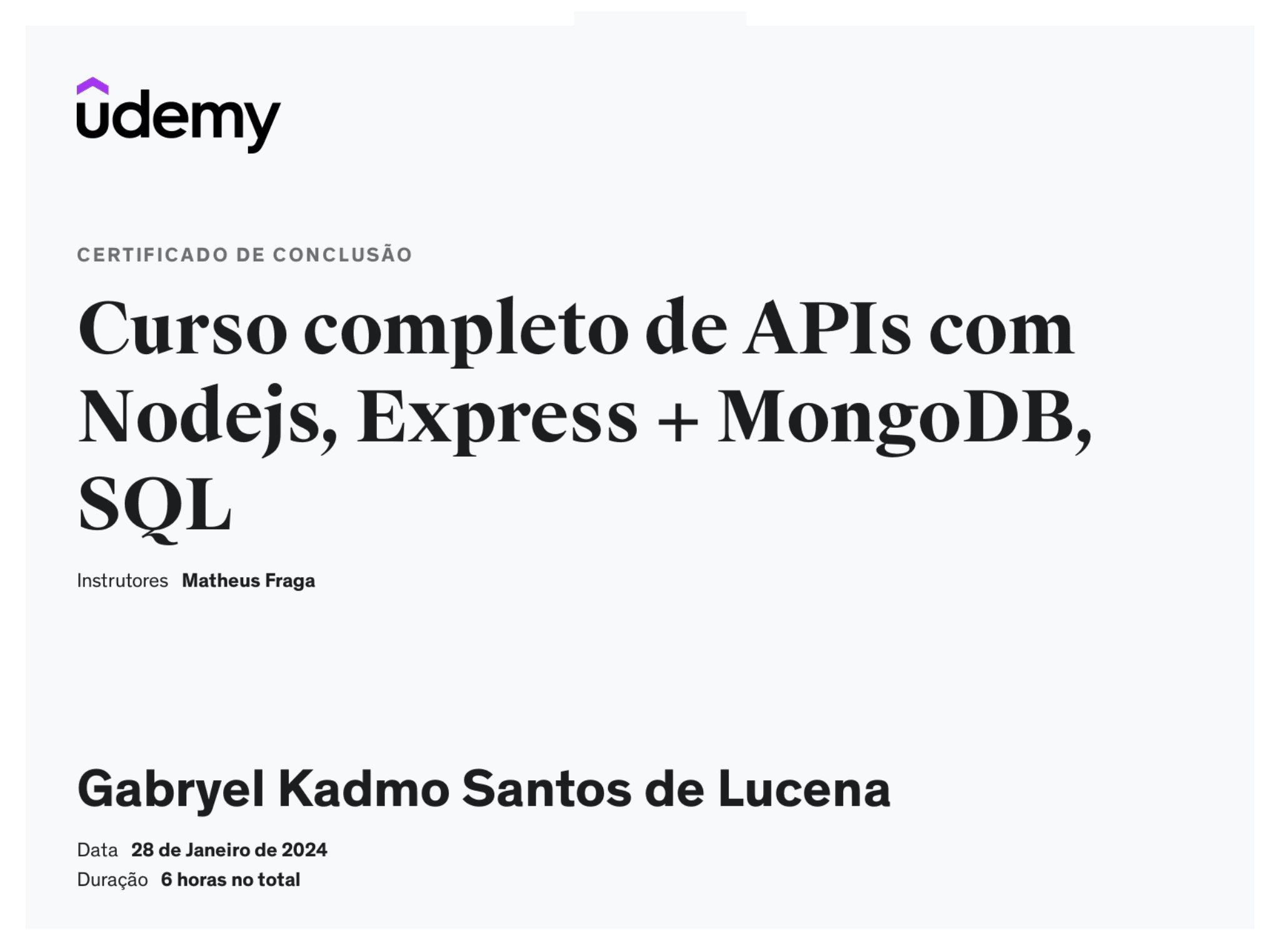 Node.js, Express, MongoDB e SQL